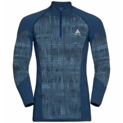 Odlo M BL TOP Turtle Neck L/s Half Zip BLACKCOM -Duijvestein-Winterstore Odlo M Blackcomb Top Turtle Neck LS Half Zip Estate Blue 2022 1